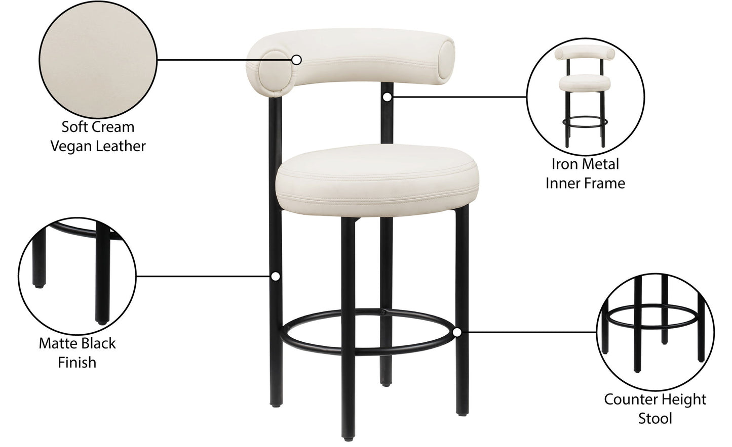 Bordeaux - Counter Stool (Set of 2)