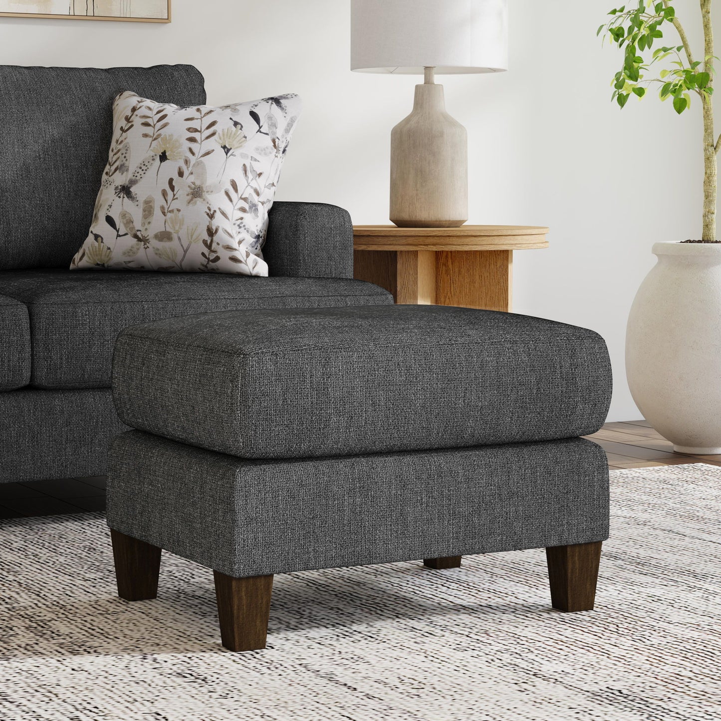 Cole - Fabric Stationary Ottoman