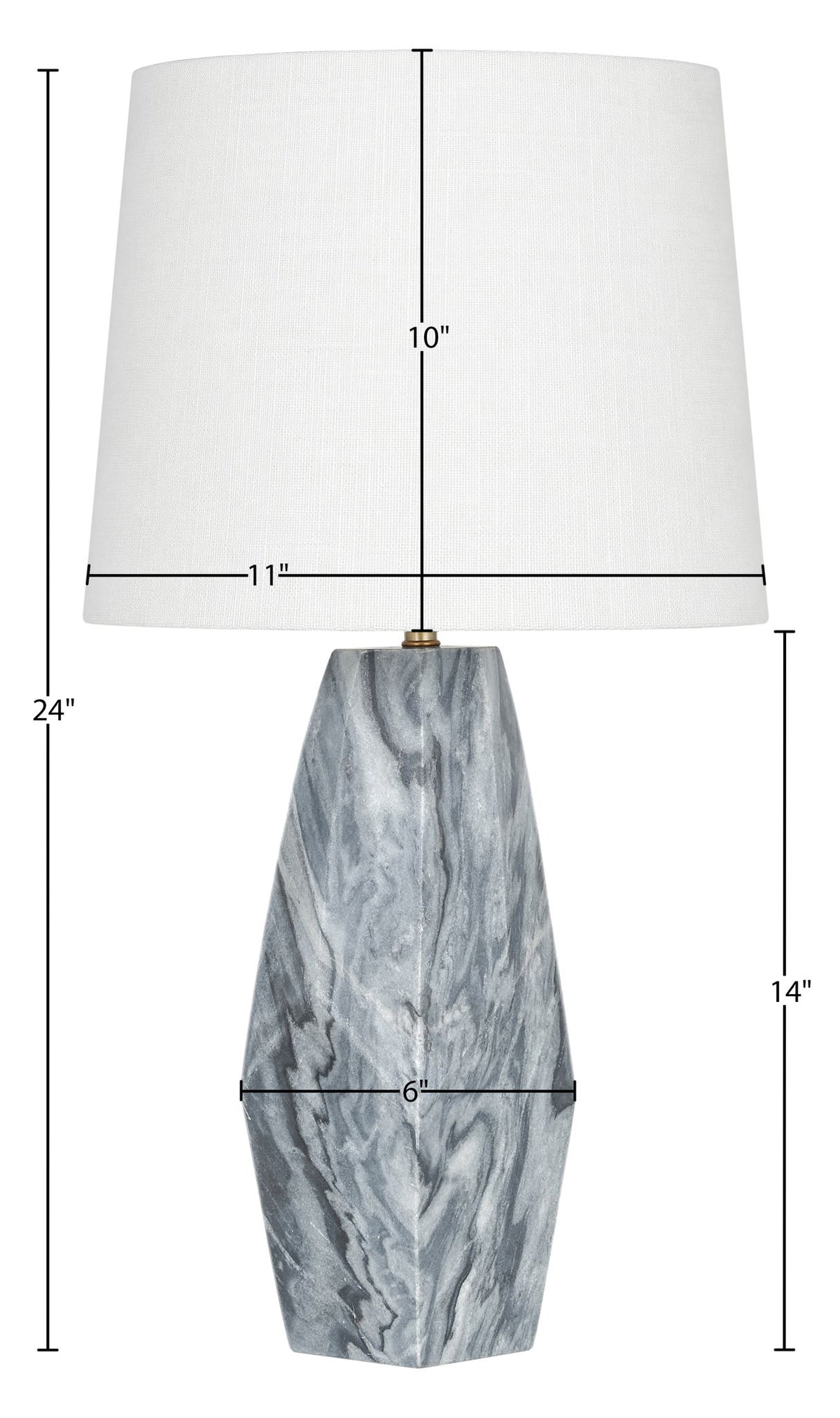 Seraphine - Genuine Marble And Linen Textured Fabric Table Lamp