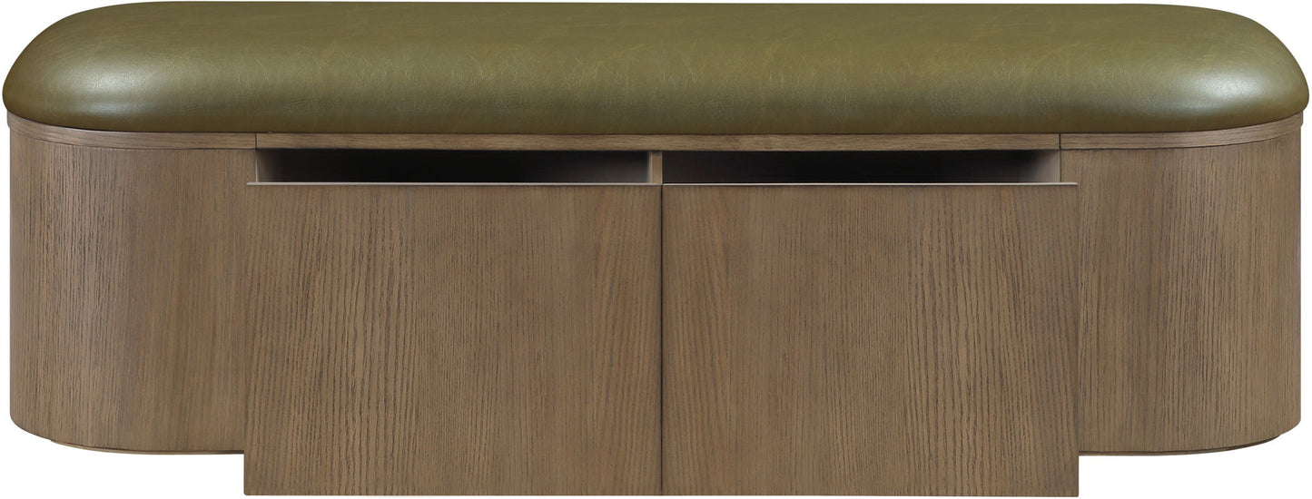 Velden - Upholstered Storage Bench With Stained Brown Base