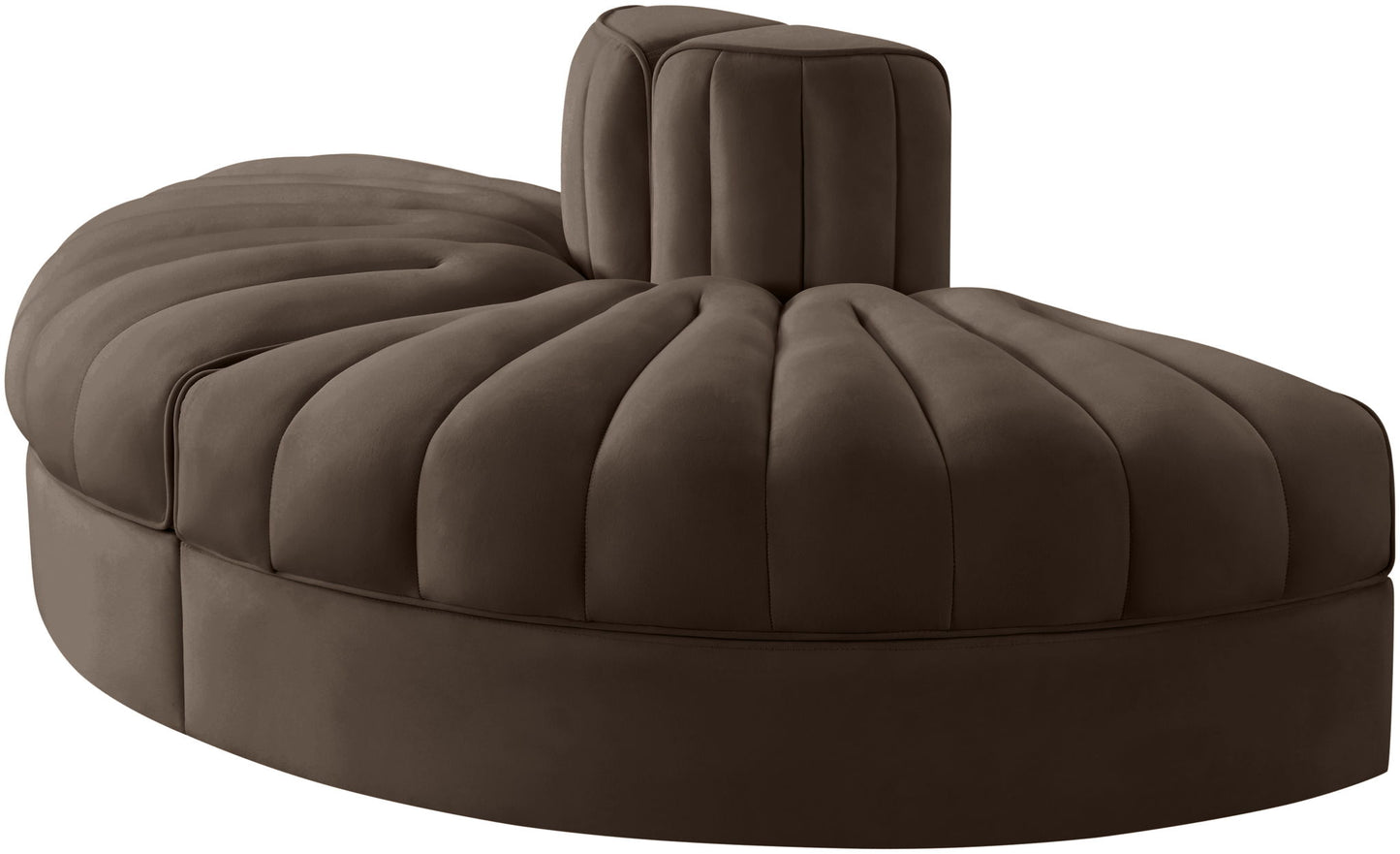Rummi - Velvet Performance Fabric Upholstered 2 Piece  Rounded Modular Loveseat