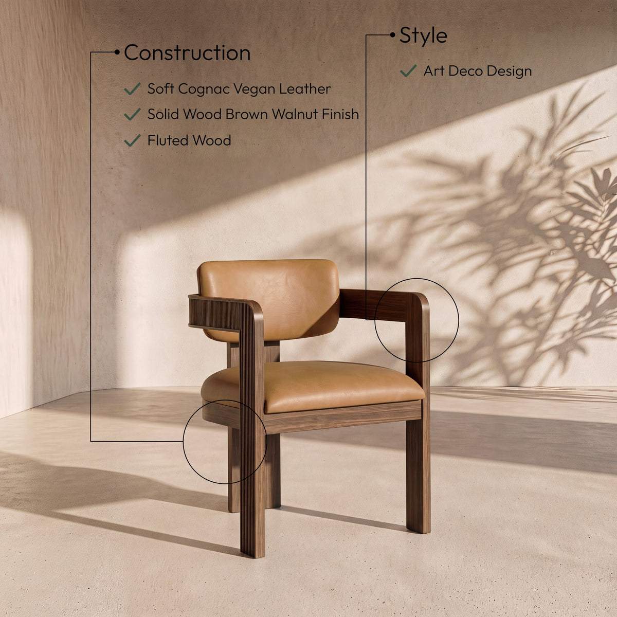 Sacha - Vegan Leather Upholstered Dining Chair With Brown Base (Set of 2)