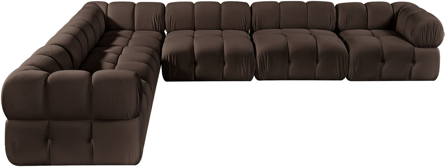 Orin - L-Shaped Velvet 6 Piece Modular Sectional