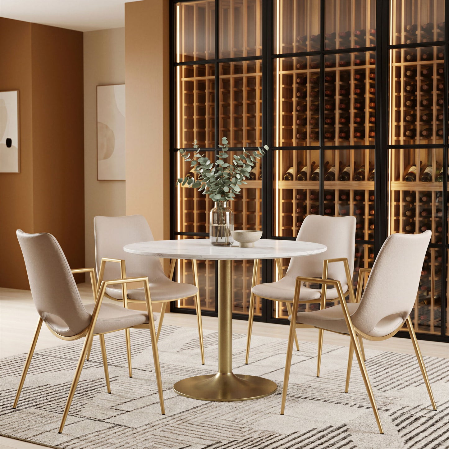 Desi - Dining Chair With Gold Legs (Set of 2)