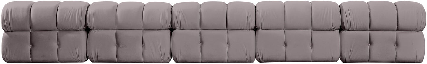Orin - Velvet 5 Piece Modular Armless Sofa
