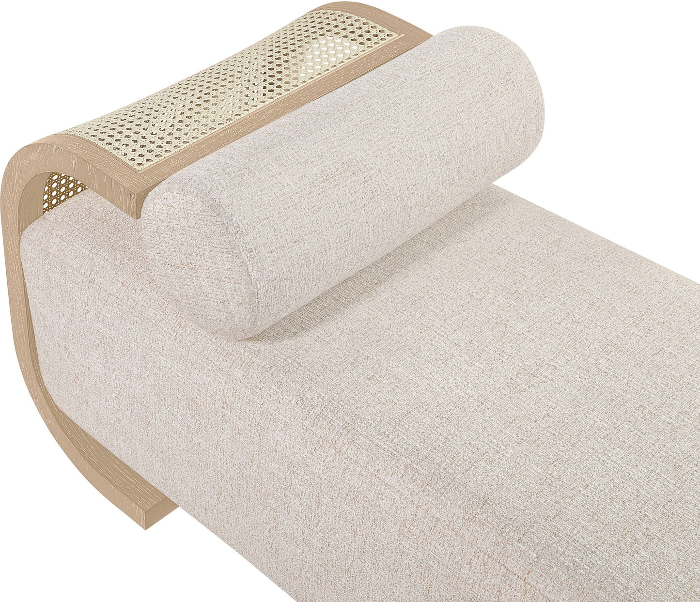 Zephyr - Linen Textured Fabric Upholstered Chaise - Painted Natural Base
