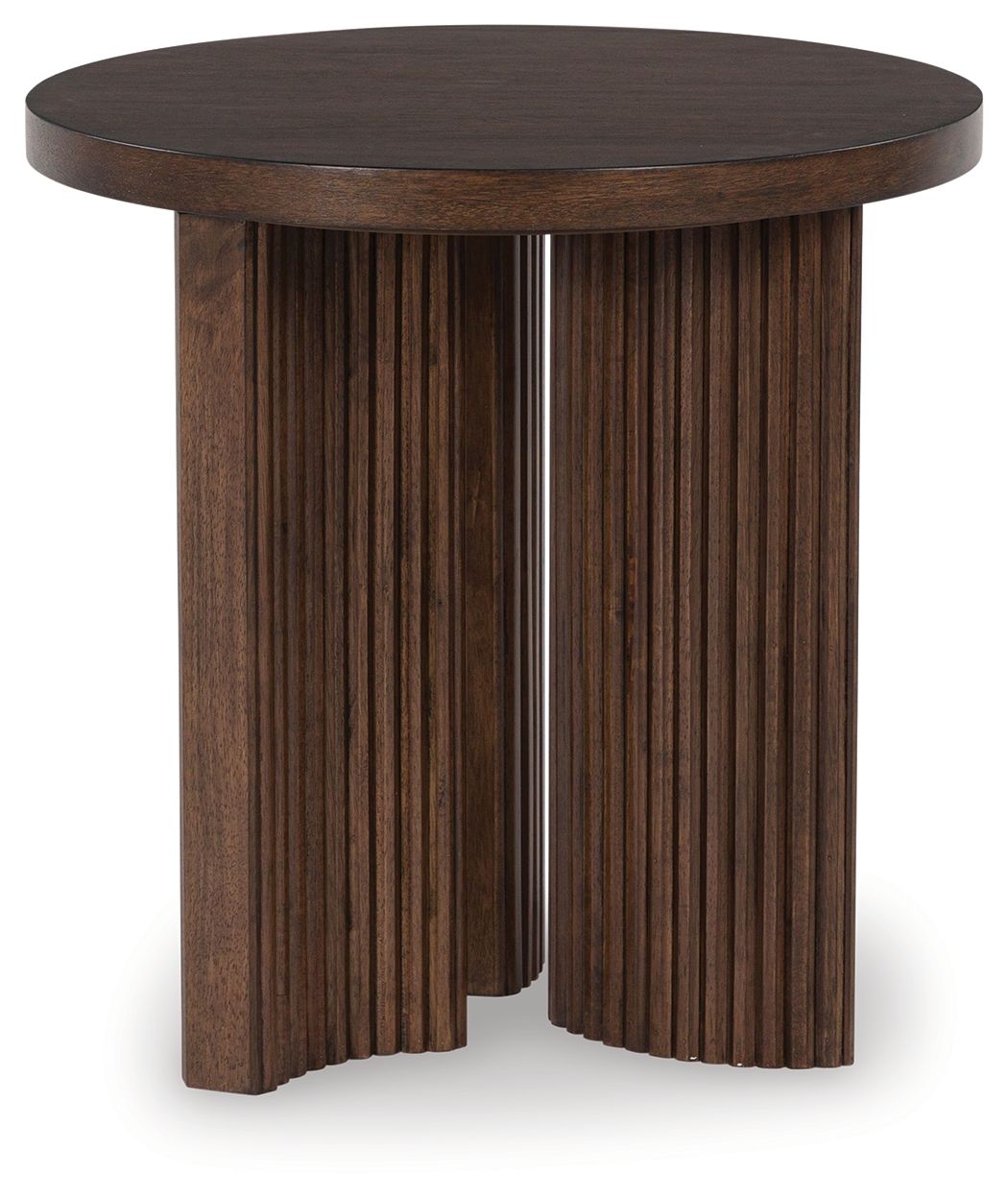 Korestone - Round End Table - Dark Brown