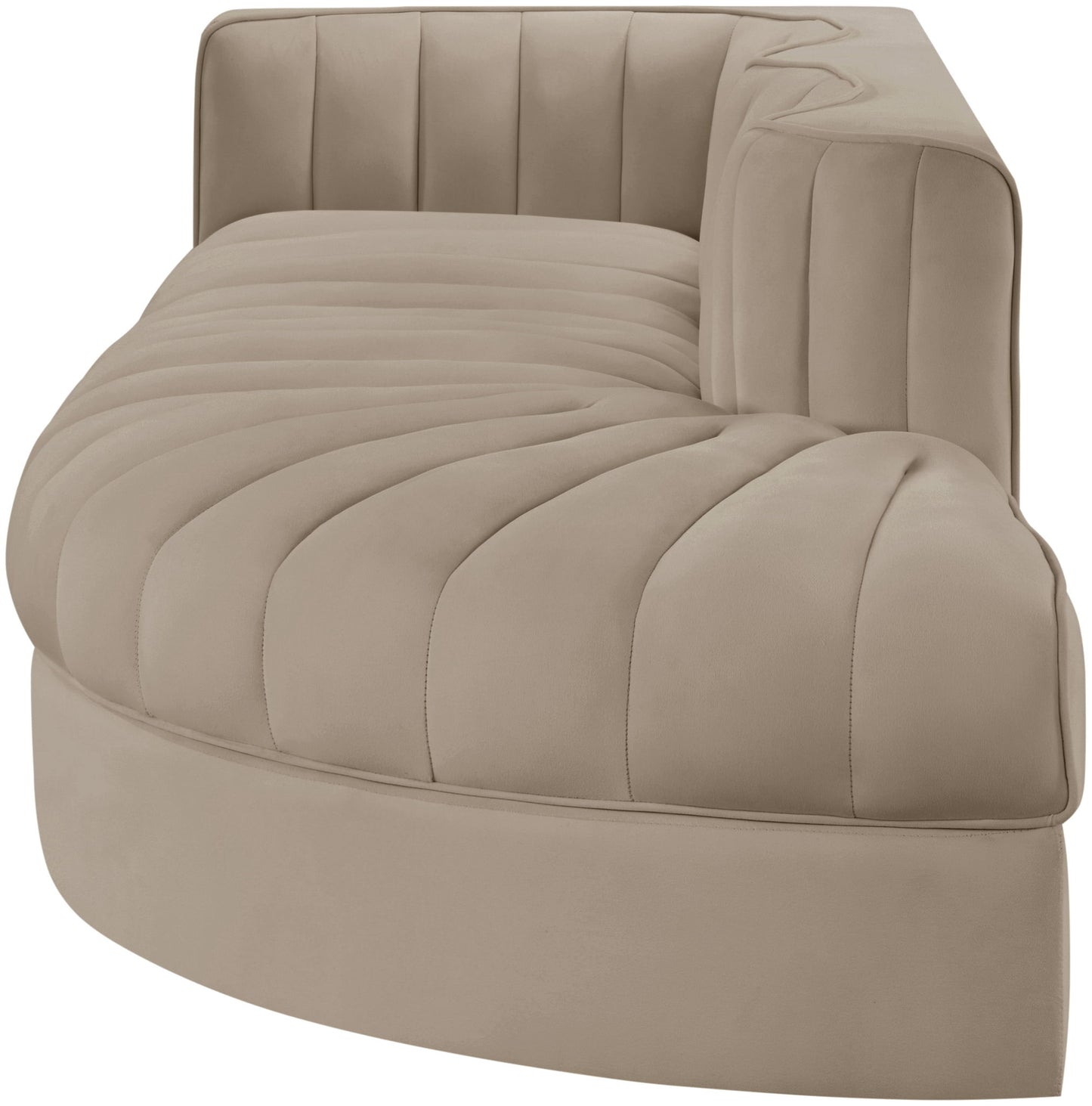 Rummi - Velvet Performance Fabric Upholstered 3 Piece Modular Sectional