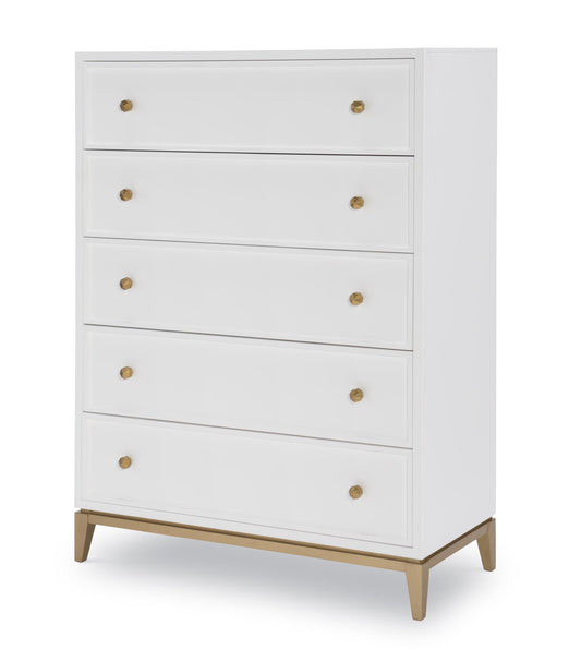 Chelsea - Drawer Chest - White With Gold Accents