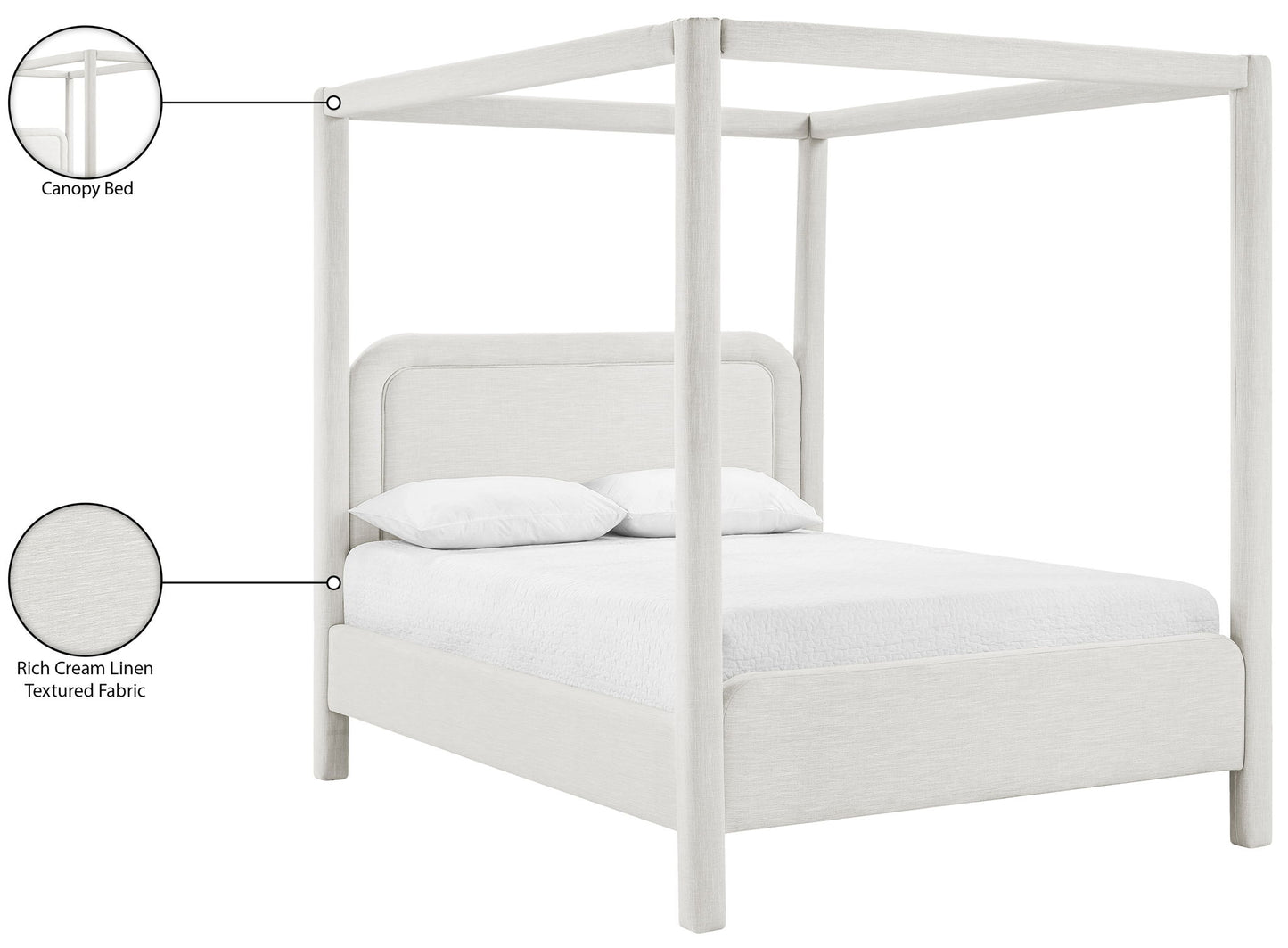 Salina - Linen Textured Fabric Upholstered Bed