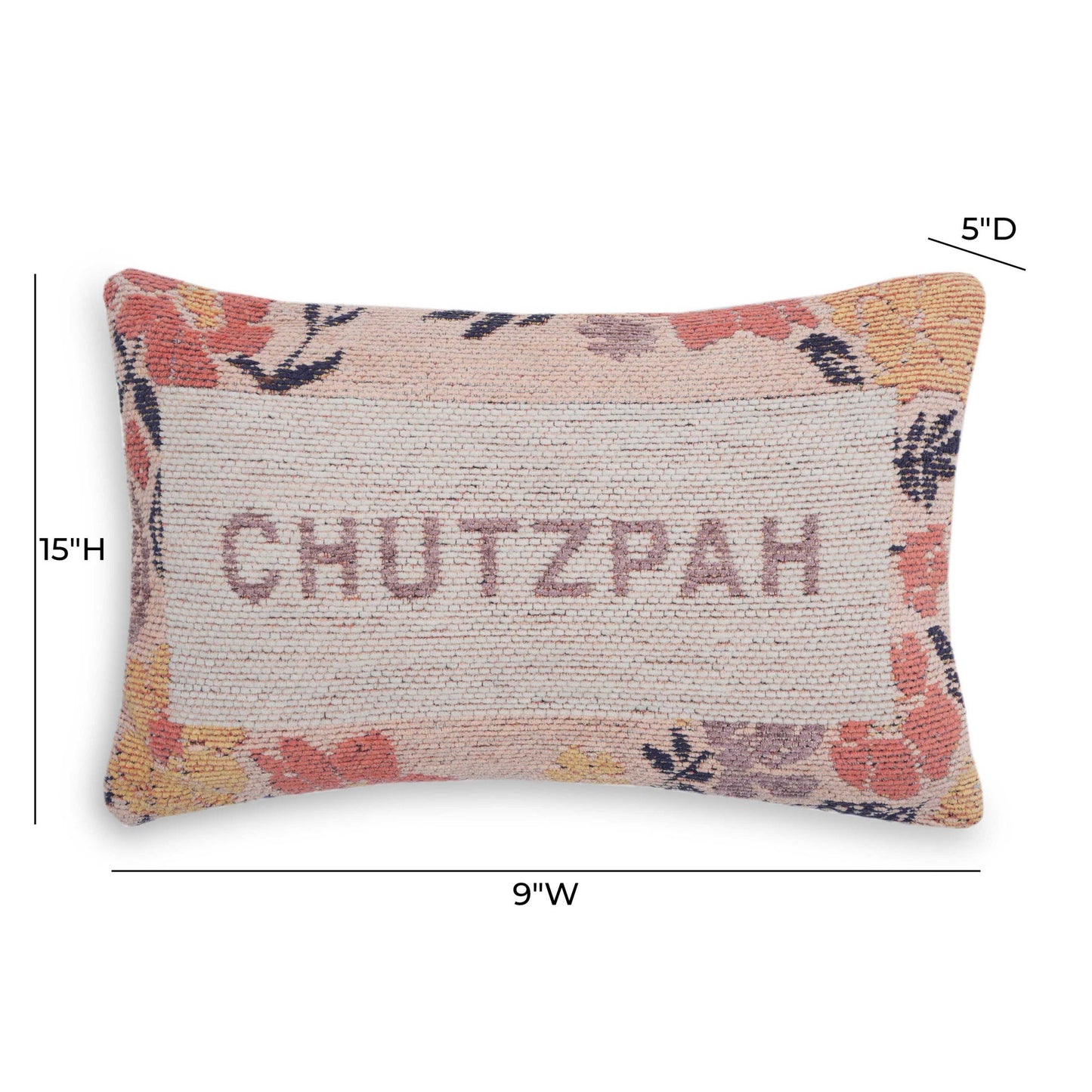 Judaica - Chutzpah Woven Pillow - Jacquard