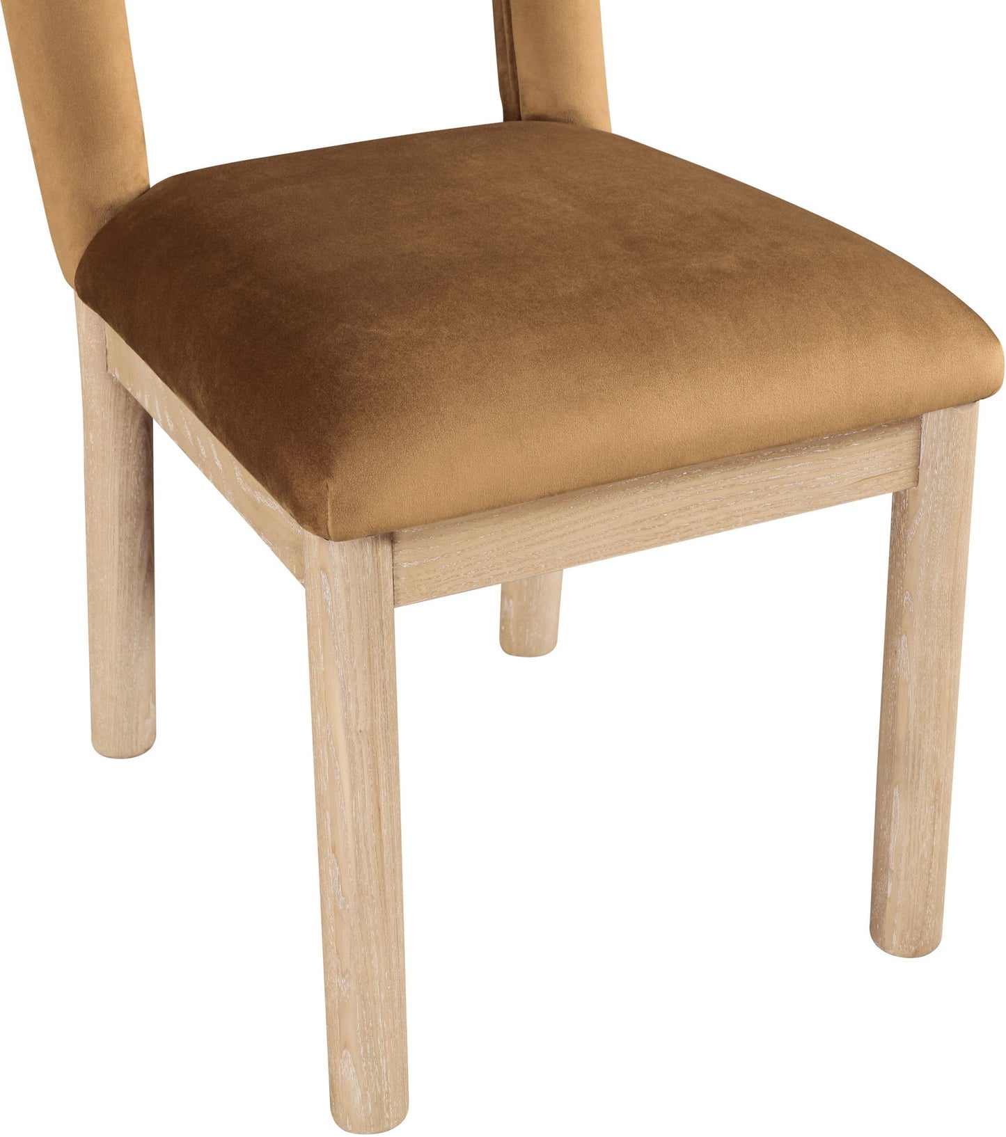 Conrad - Velvet Dining Chair With Natural Legs - Saddle
