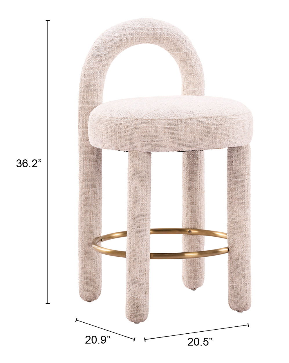 Curco - Counter Stool (Set of 2) - Gray