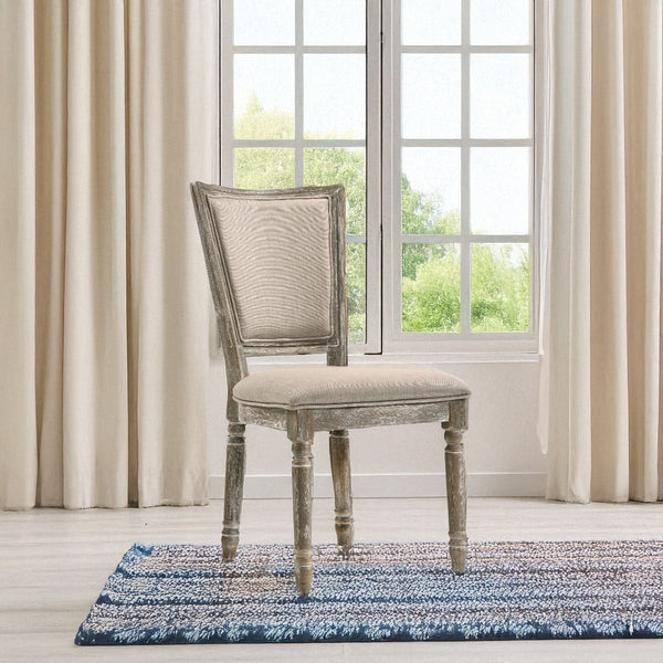 Gabrian - Fabric Side Chair (Set of 2) - Two-Tone Beige & Reclaimed Gray
