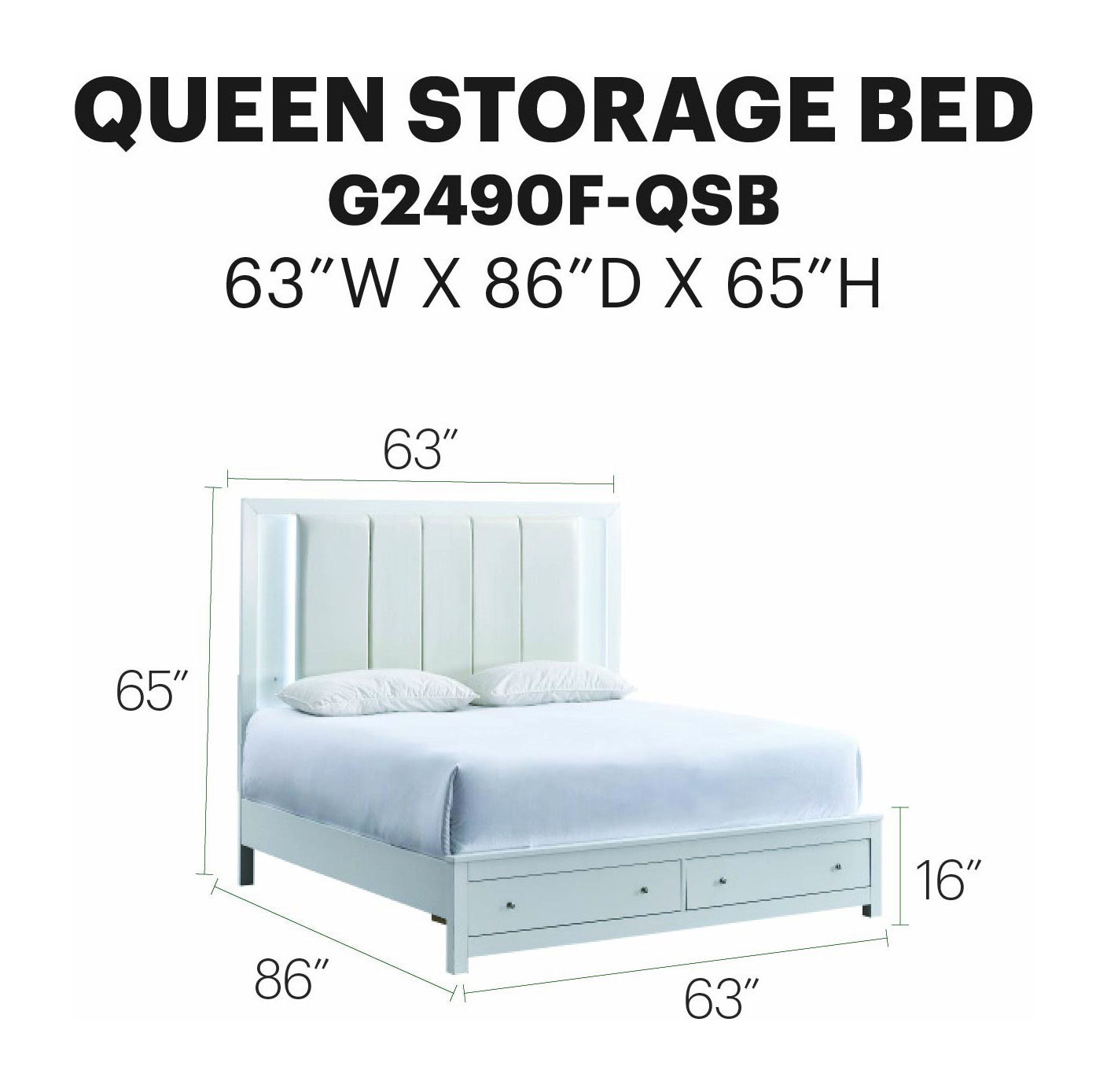 Glory Furniture - Burlington - Storage Bed