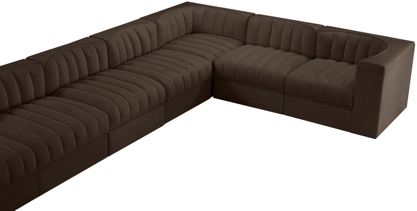 Rummi - Velvet Performance Fabric Upholstered 10 Piece Modular Sectional