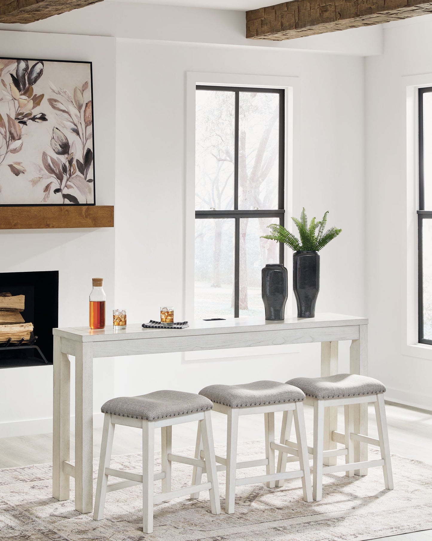 Robbinsdale - Rectangular Dining Room Counter Table Set (Set of 4) - Antique White