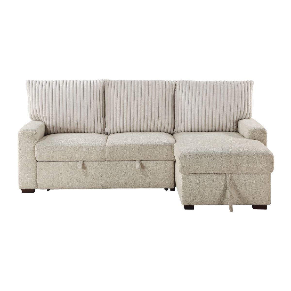 Gallatin 2-Piece Sectional with Right Chaise and Drop-Down Cup holders, Storage Pouch, Pull-out Bed and Hidden Storage