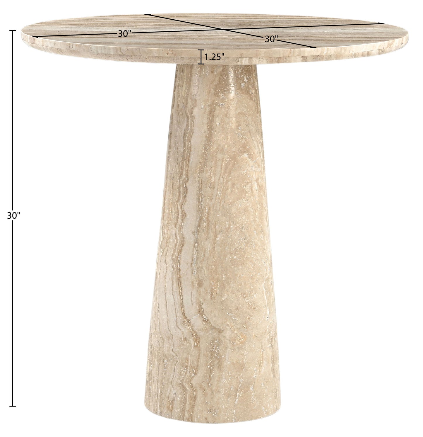 Fontelina - 30" Genuine Marble Bistro Dining Table