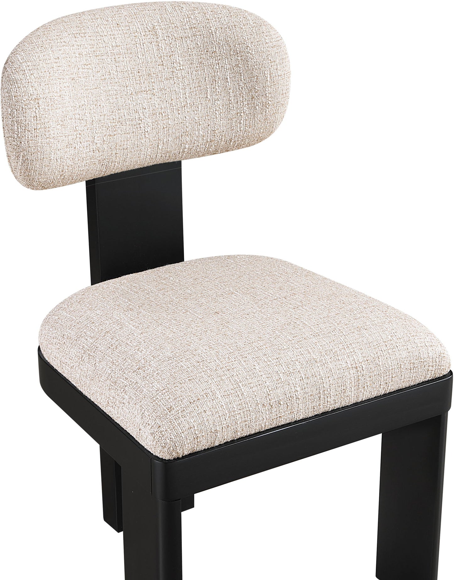Timbra - Linen Textured Fabric Upholstered Dining Chair (Set of 2) - Black Base