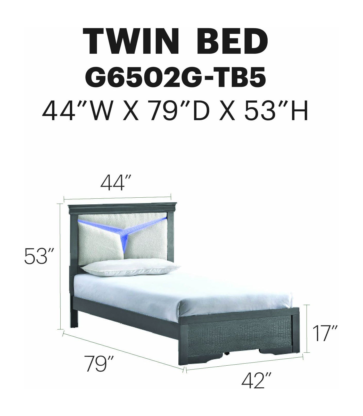 Glory Furniture - Lorana - Bed With LED Headboard