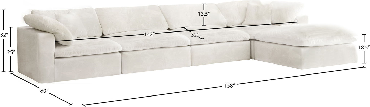 Cozy - 5 Piece Modular Sectional With Chaise