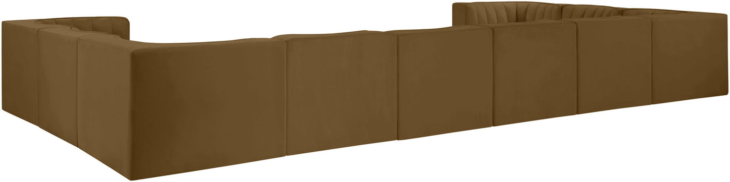 Rummi - Velvet Performance Fabric Upholstered 10 Piece Modular Sectional