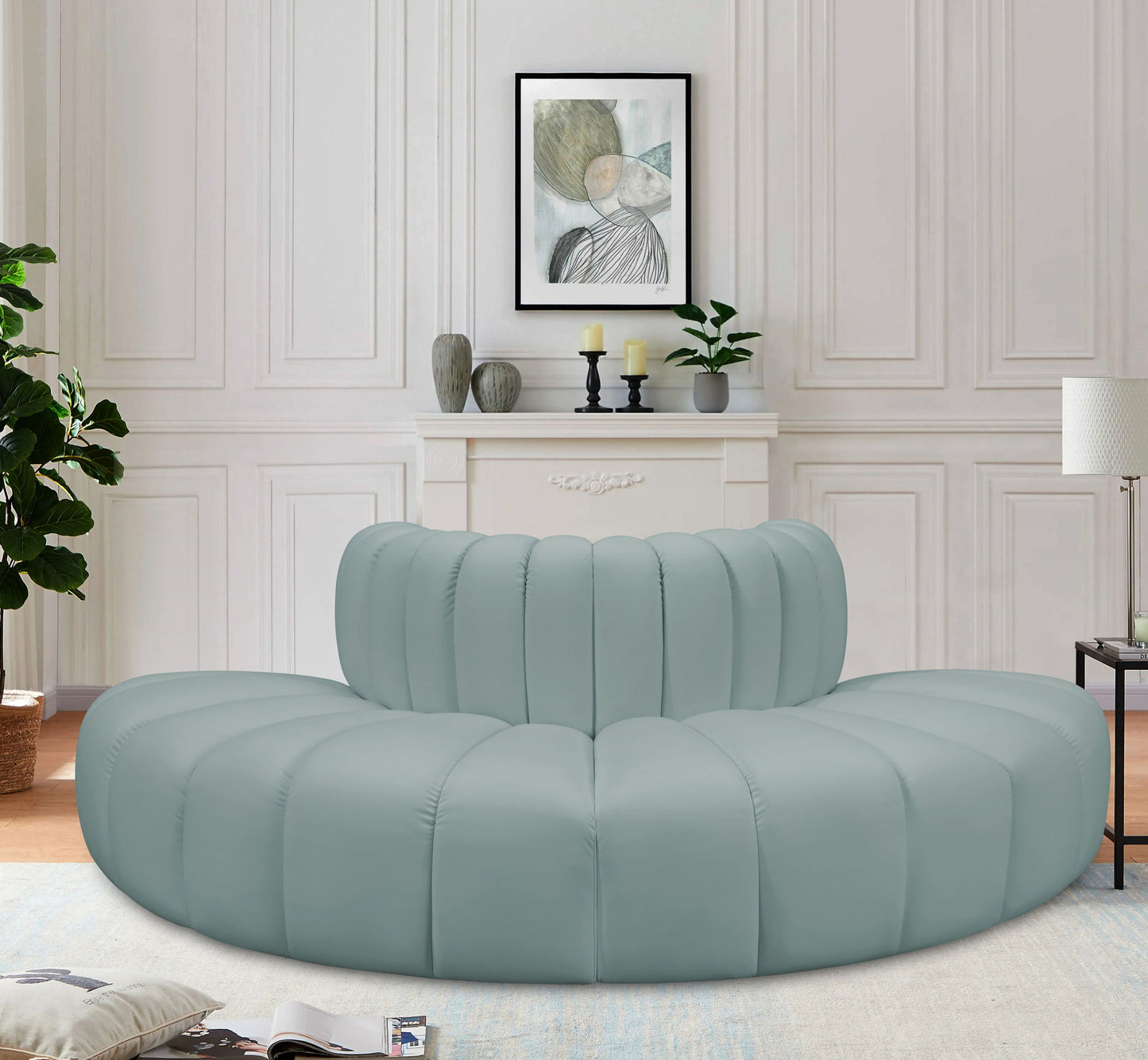 Arc - Faux Leather 4 Piece Modular Sofa