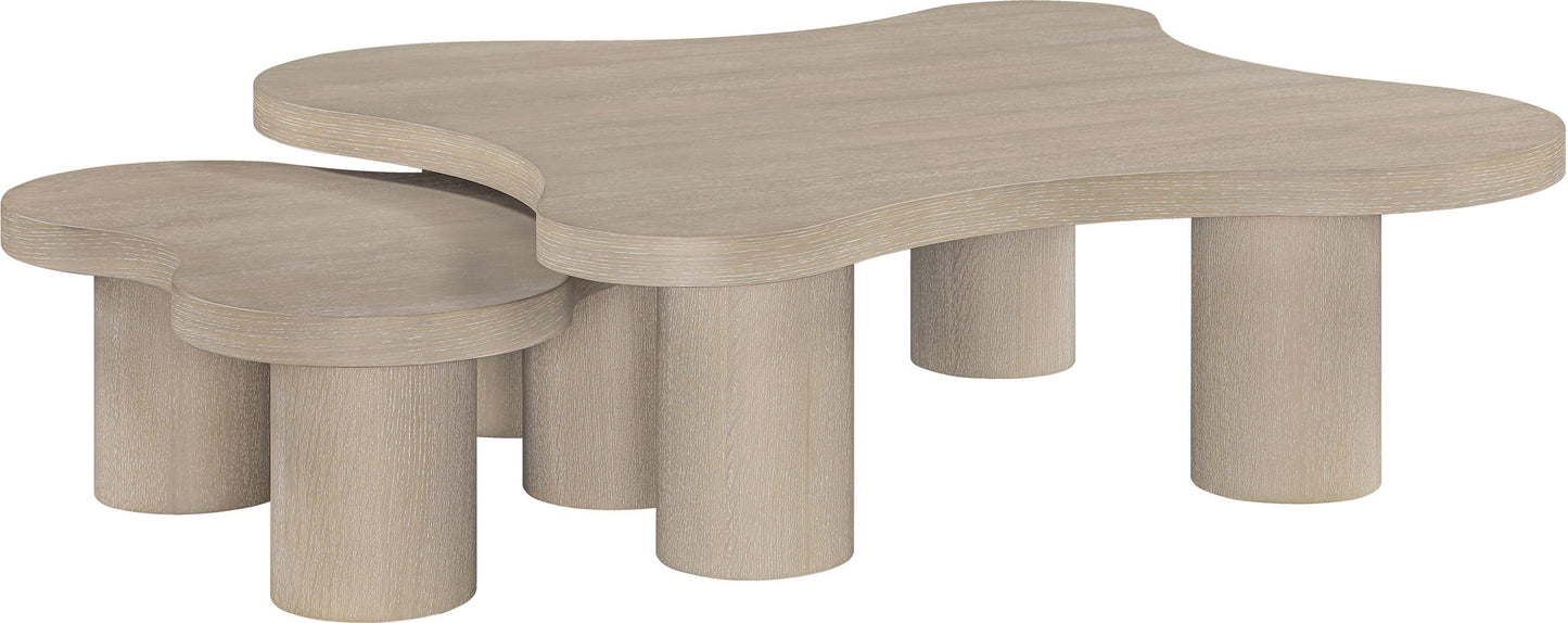 Cove - Oak Veneer And Solid Wood 2 Piece Coffee Table