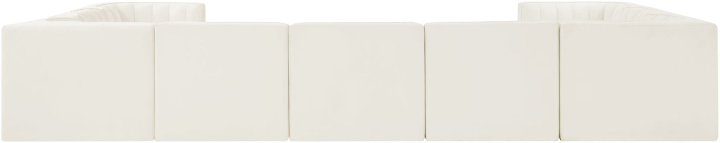 Rummi - Velvet Performance Fabric Upholstered 9 Piece Modular Sectional