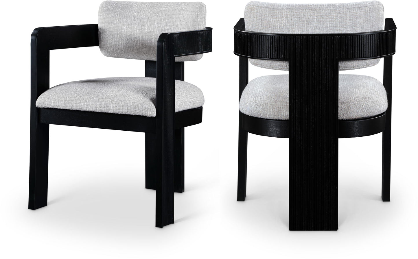 Sacha - Linen Dining Chair With Black Base (Set of 2)