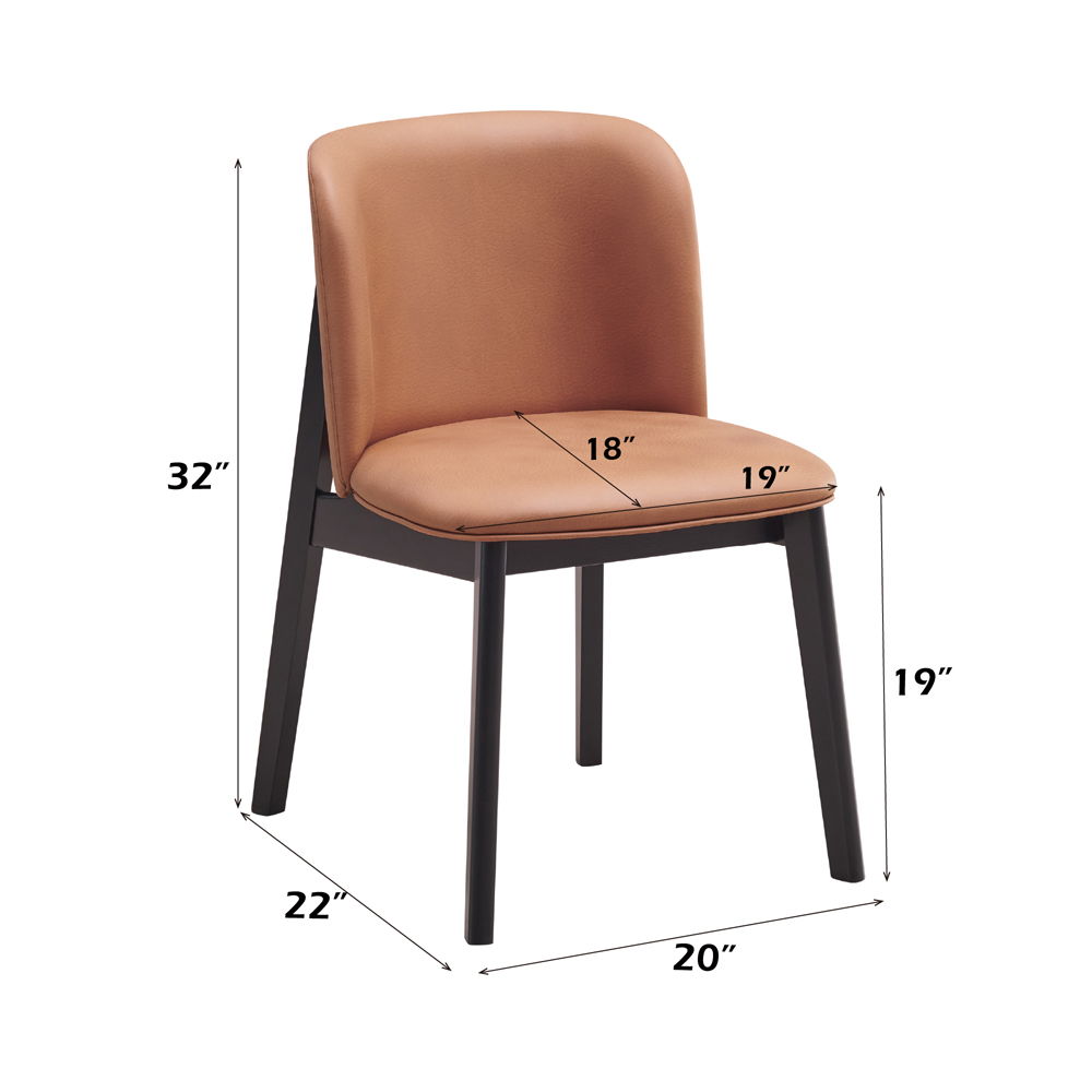 Eliora - Side Chair (Set of 2) - Camel Polish Microfiber & Black