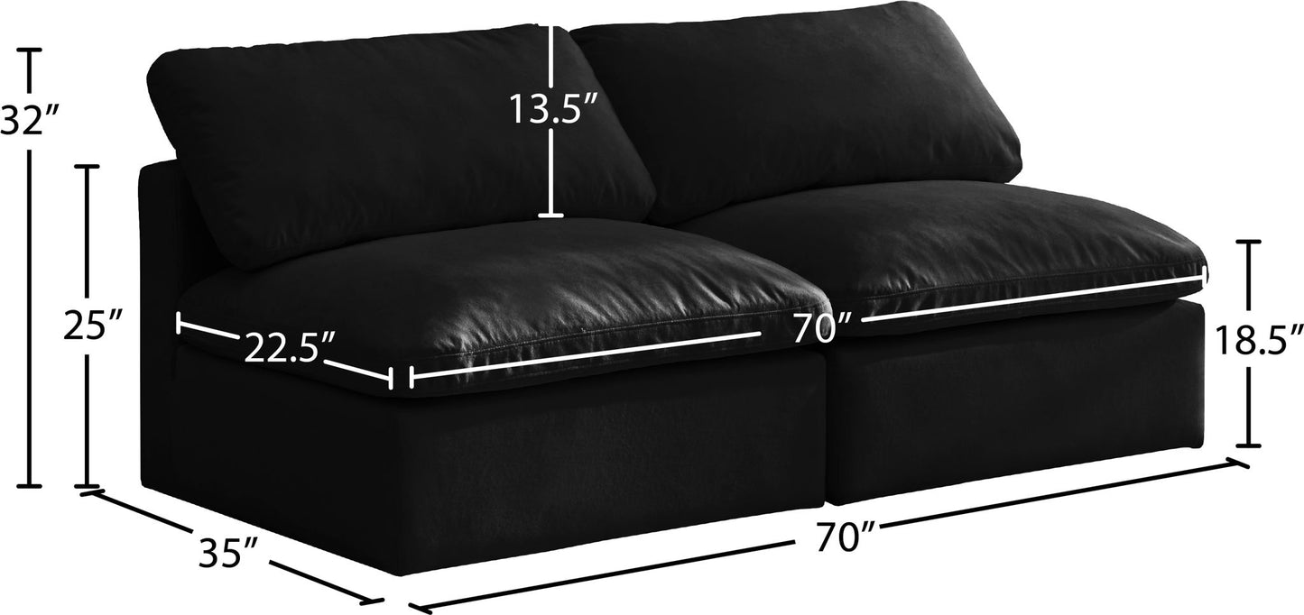 Plush - Modular Armless 2 Seat Sofa