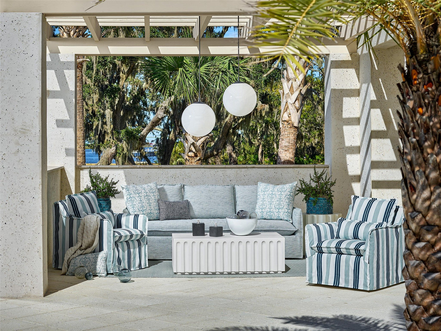 Coastal Living Outdoor / Siesta Key - Outdoor Slipcover Sofa, Special Order - Pearl Silver