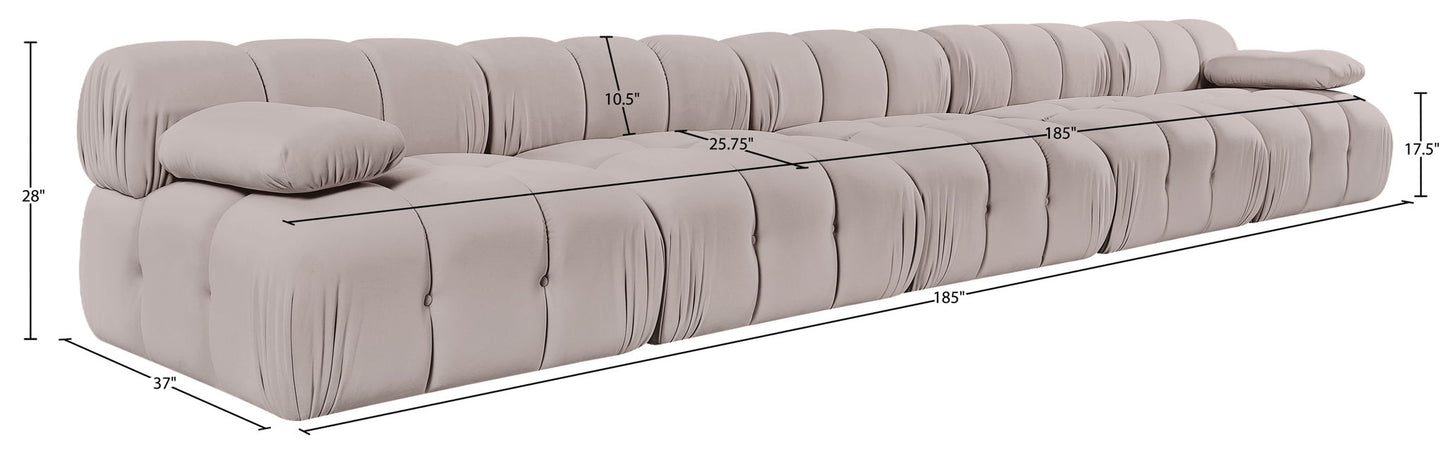 Orin - Velvet 5 Piece Modular Armless Sofa