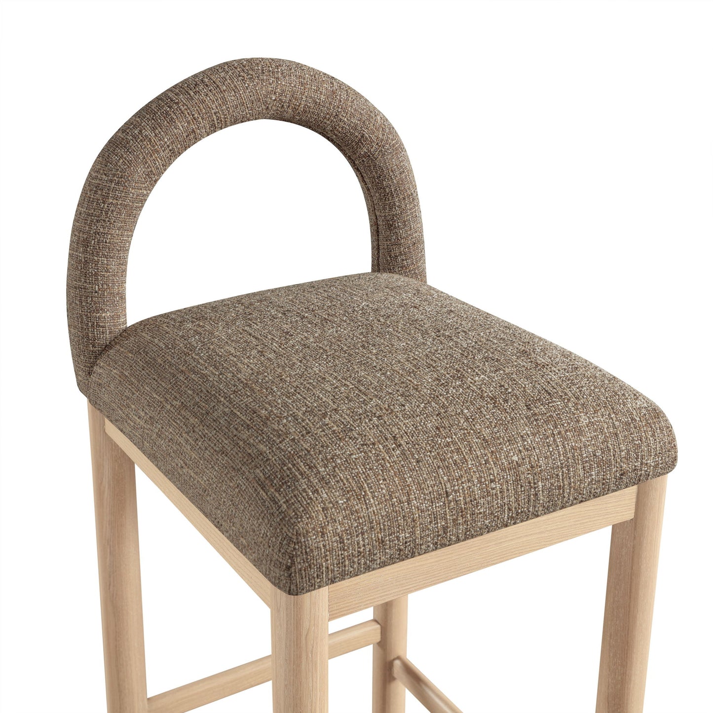Conrad - Linen Counter Stool With Natural Legs