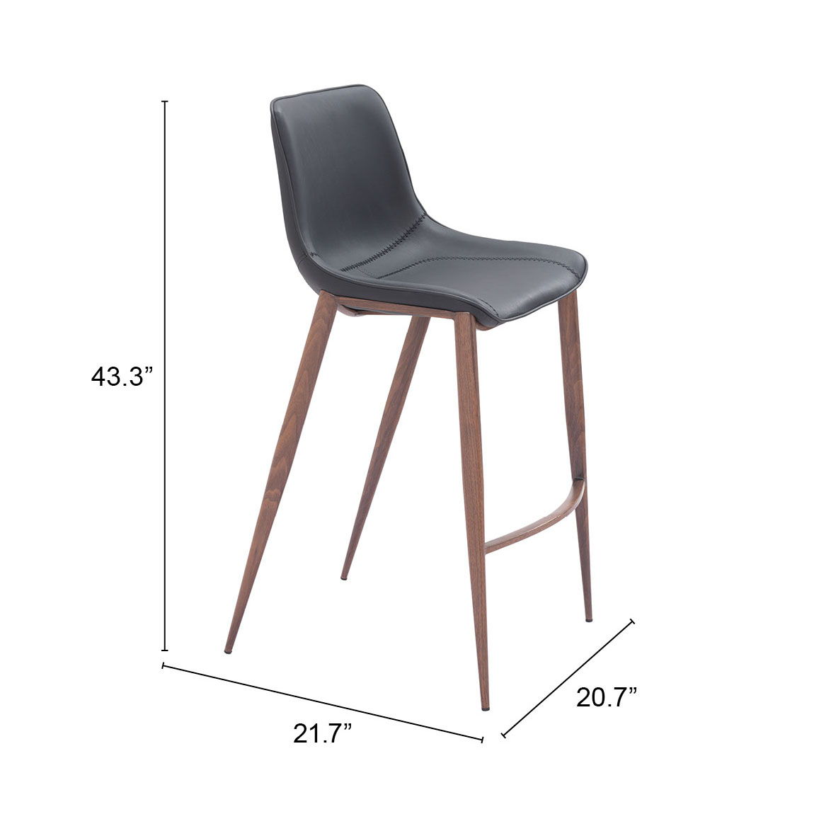 Magnus - Barstool With Black Legs (Set of 2)