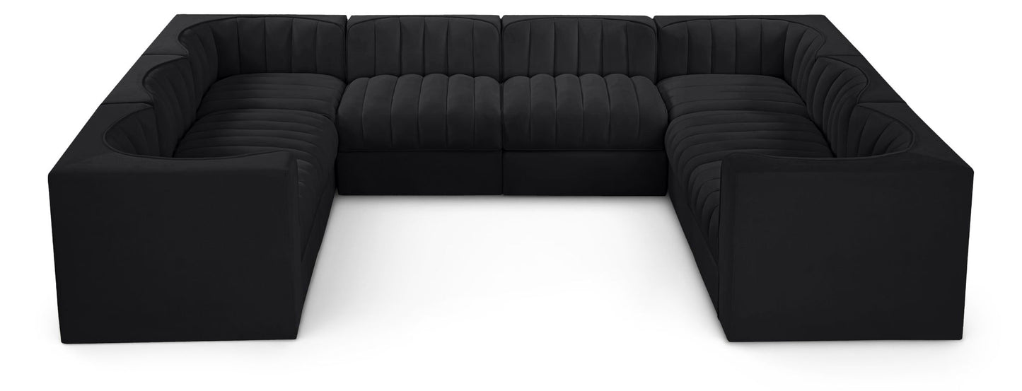 Rummi - Velvet Performance Fabric Upholstered Modular Sectional