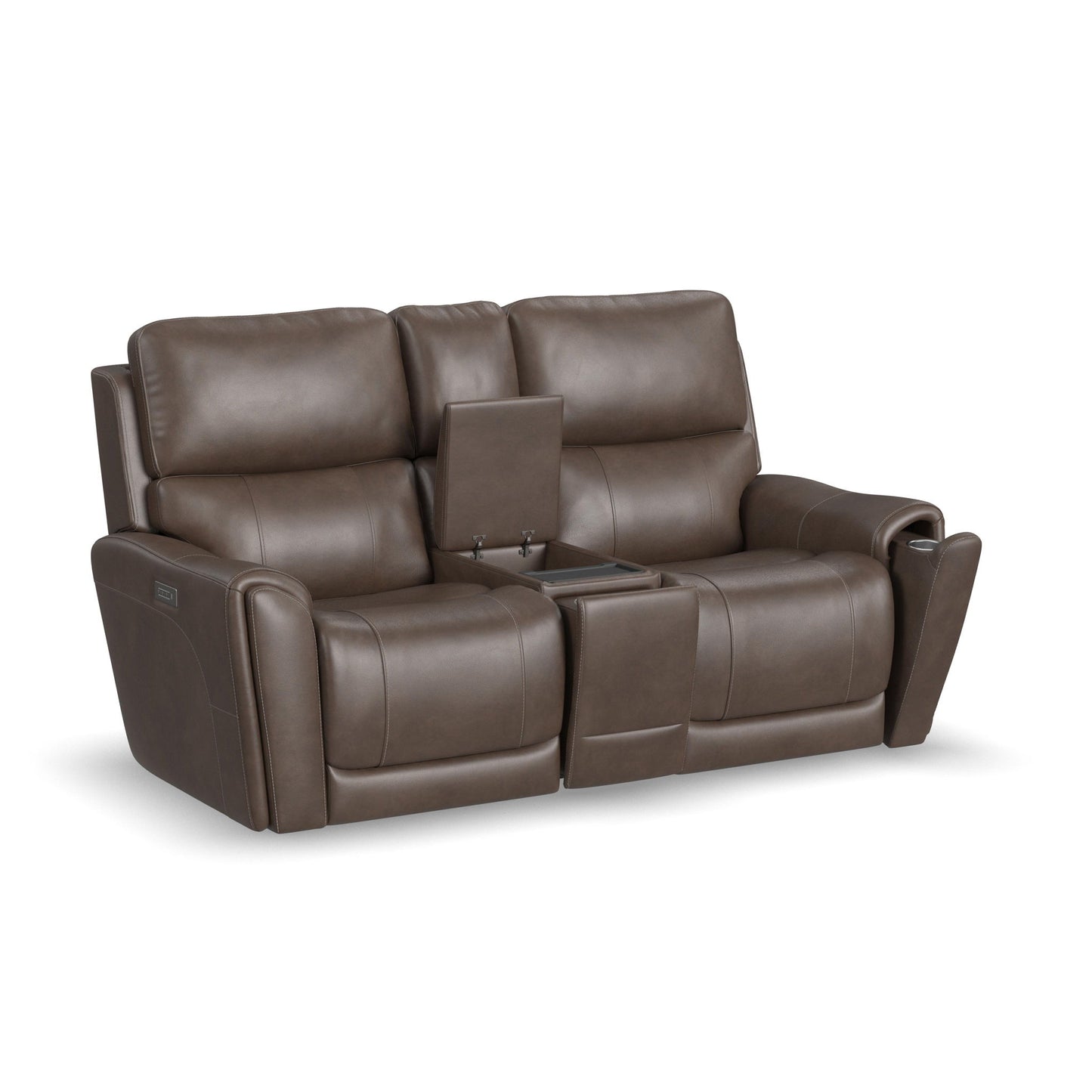 Carter - Power Reclining Loveseat With Console & Power Headrests & Lumbar - Cappuccino