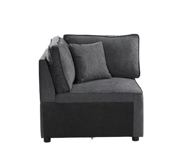 Silvester - Modular Wedge With Pillow - Gray Fabric