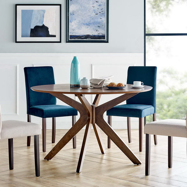 Crossroads 47" Round Wood Dining Table - Walnut