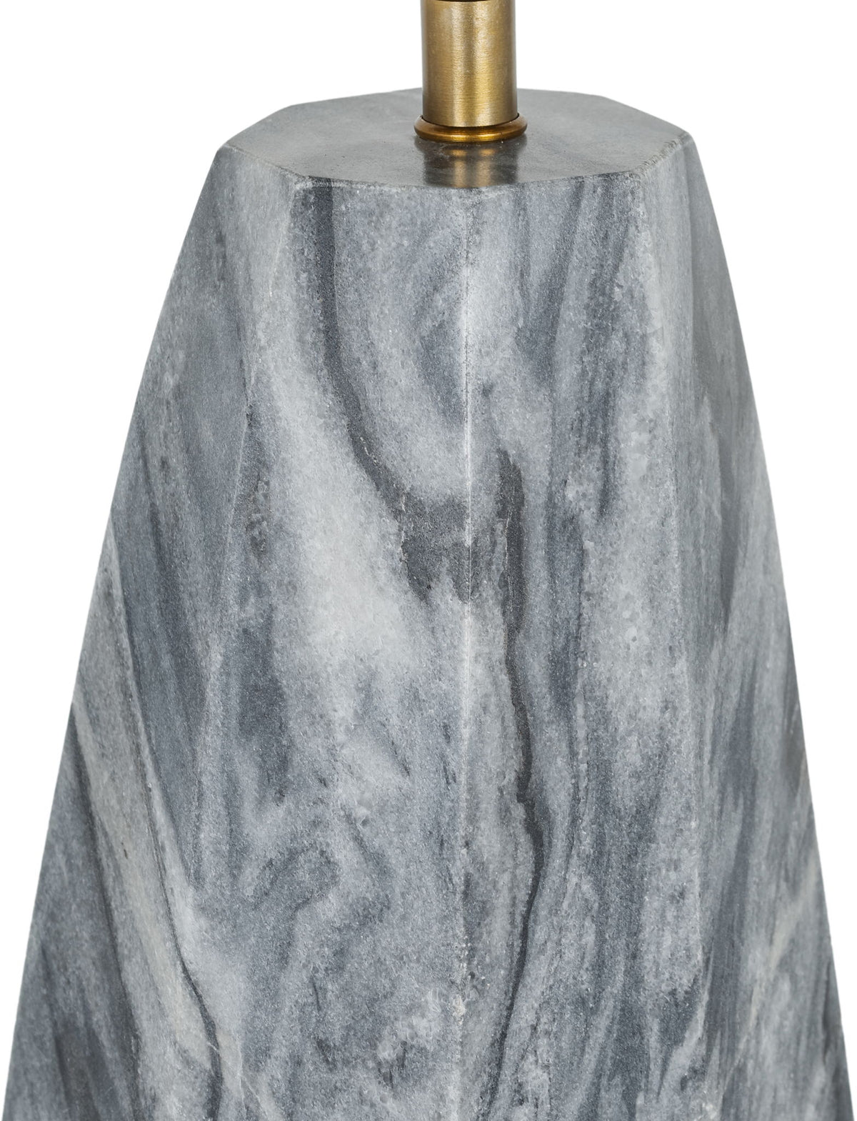 Seraphine - Genuine Marble And Linen Textured Fabric Table Lamp