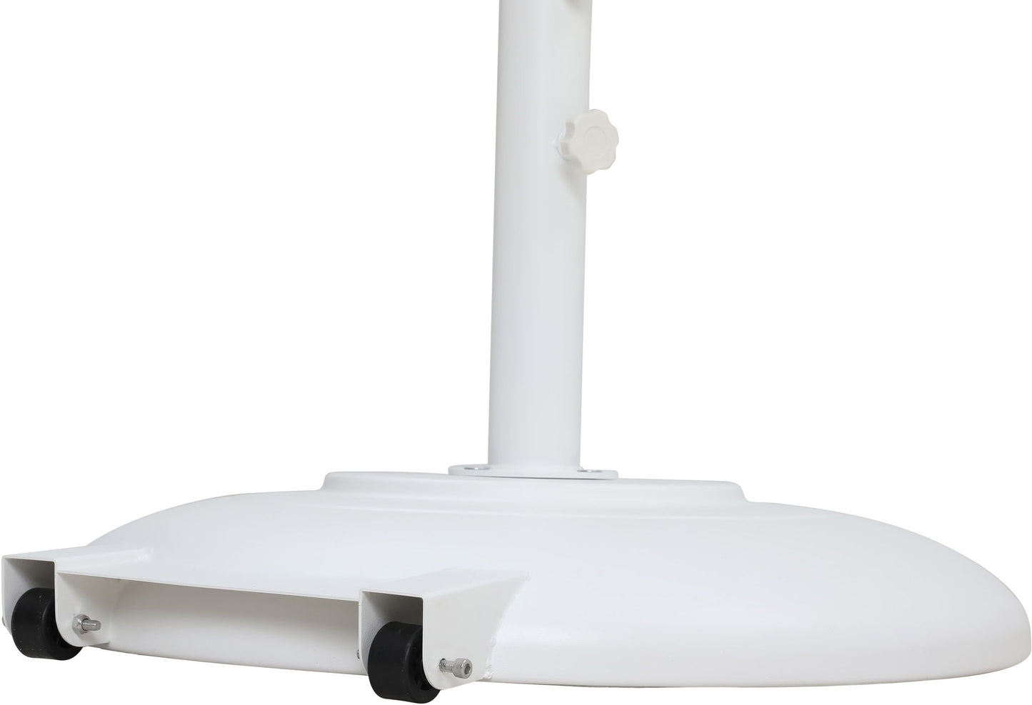 Fiji - Aluminum Patio Umbrella With Round White And Teak Base