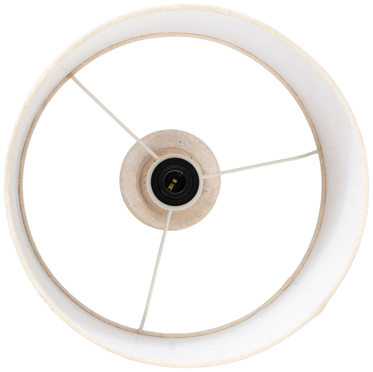 Palea - Mango Wood Base And Linen Textured Fabric Shade Table Lamp - Travertine / Natural