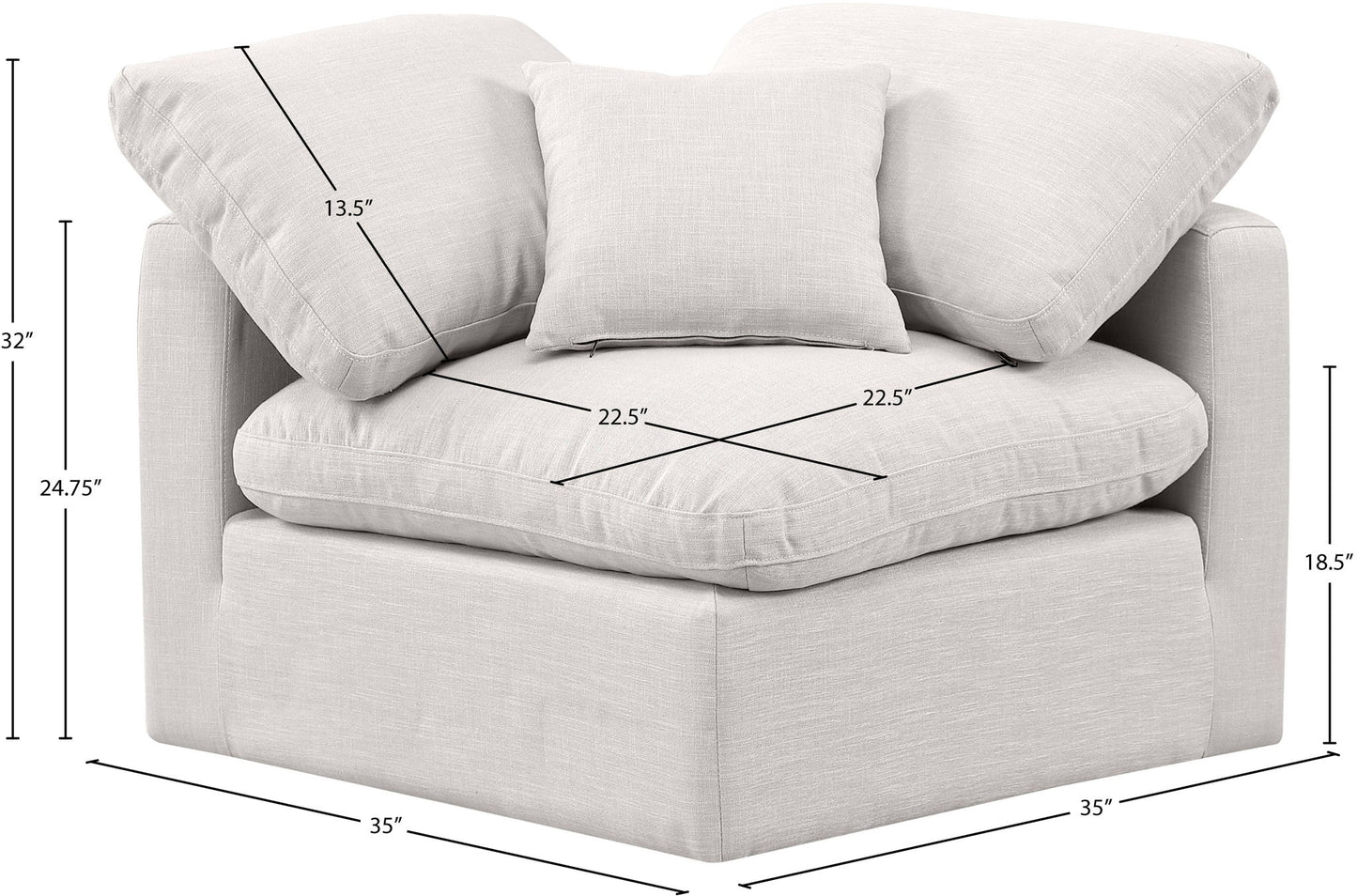 Indulge - Linen Corner Chair