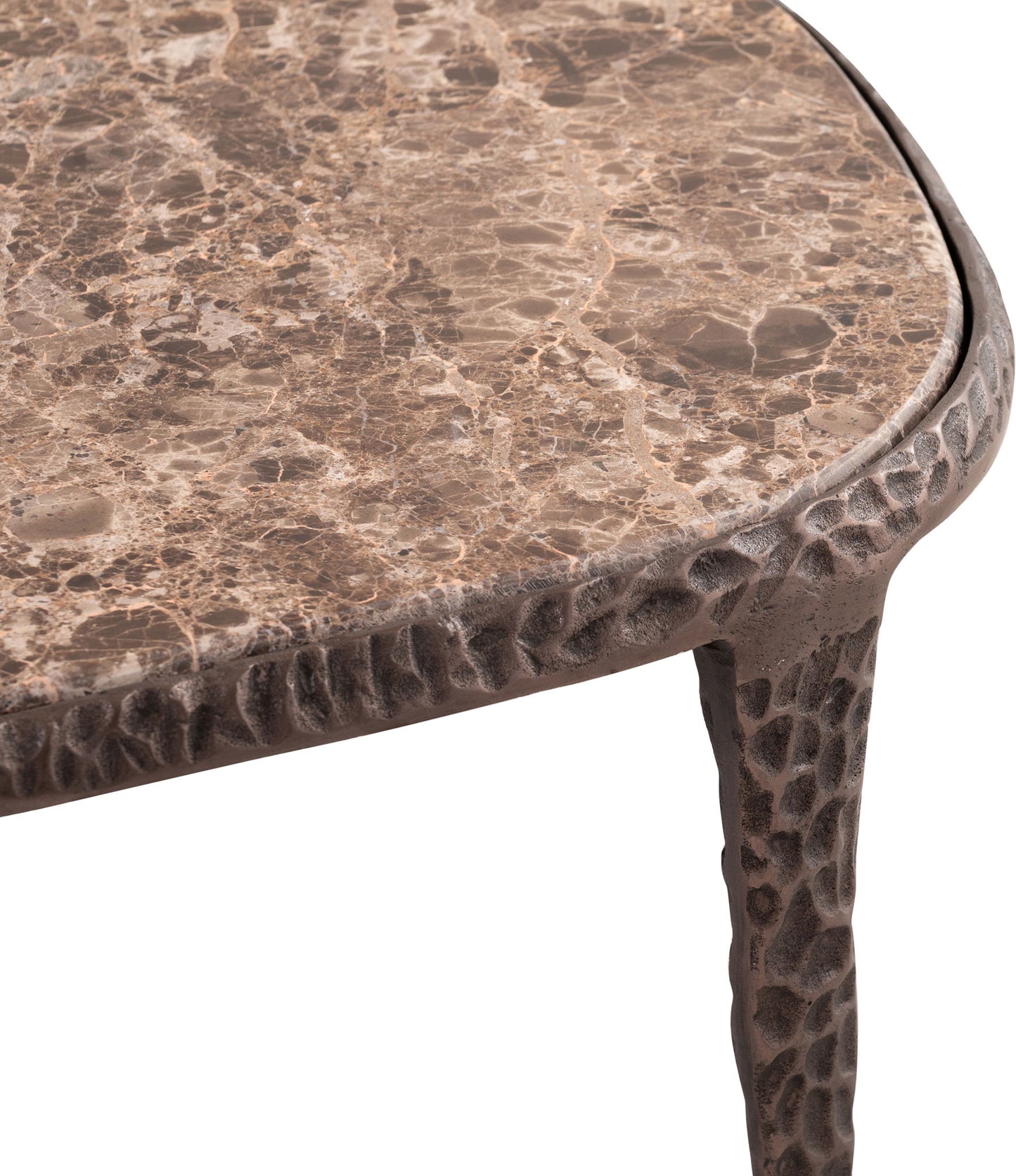 Gild - Aluminum Base And Genuine Marble Top Table - Bronze Finish