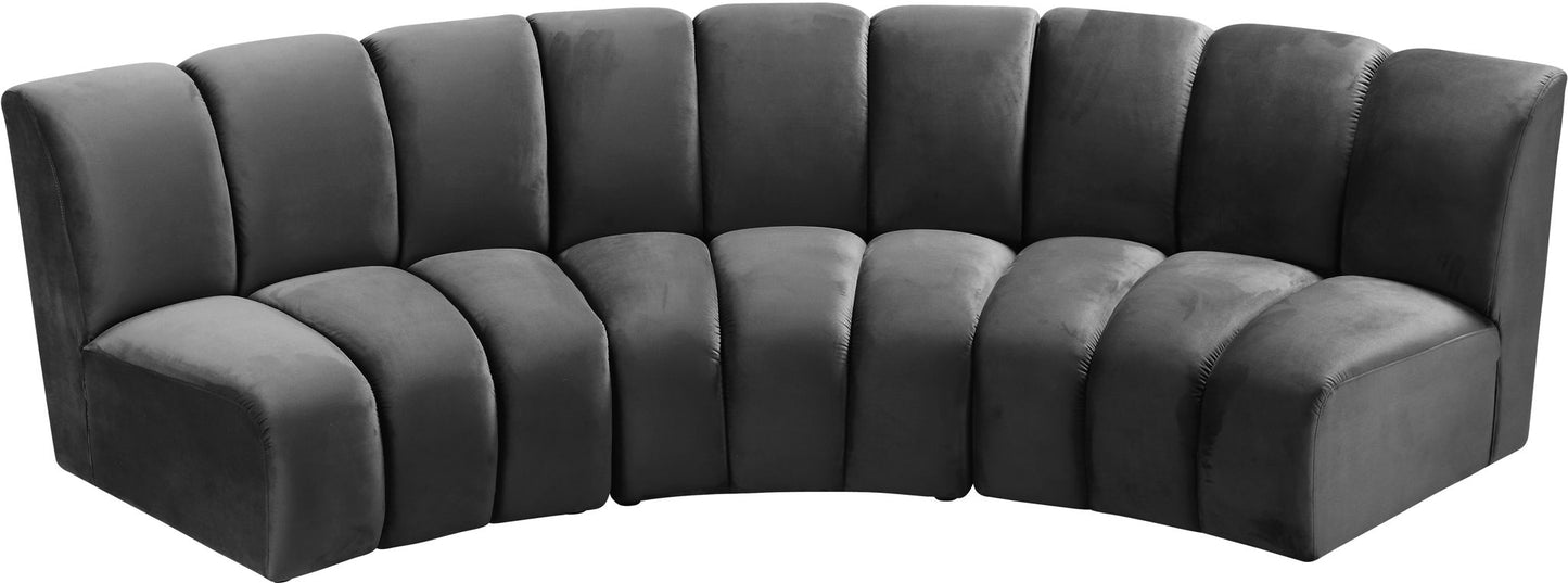 Infinity - 3 Piece Velvet Modular Sectional