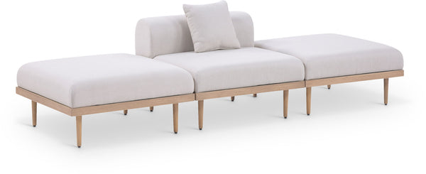 Laguna - 3 Piece Resilient Water Resistant Fabric Outdoor Patio Armless Modular Sofa