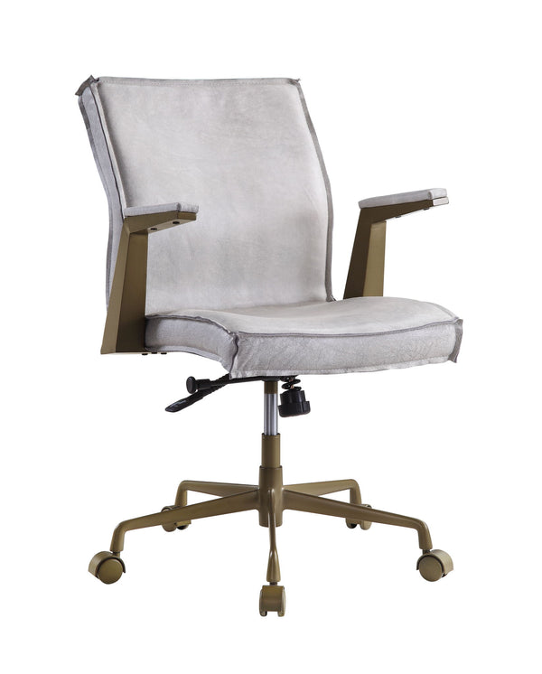 Attica - Office Chair - Vintage White Top Grain Leather
