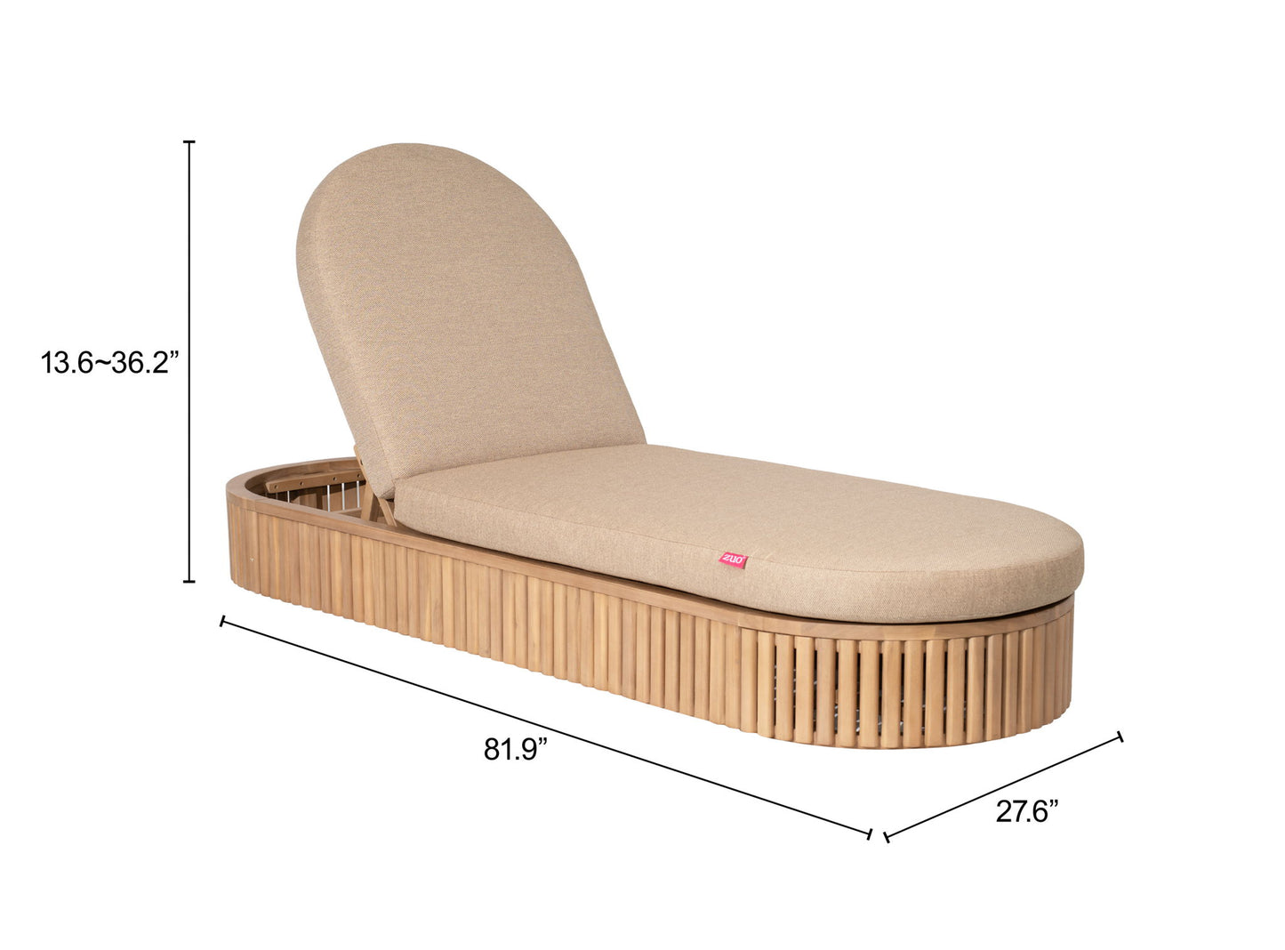 Sakina - Chaise Lounge - Brown